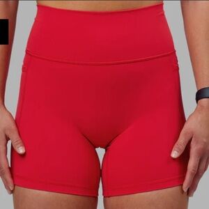 LSKD Red 6 inch bike shorts